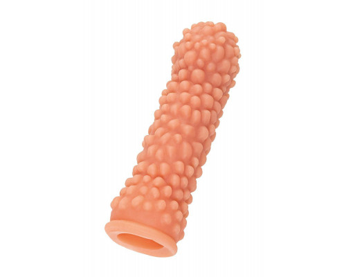 Насадка реалистичная KOKOS PENIS SLEEVE с дополнительной стимуляцией, TPE, телесная, 16.5 см