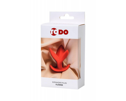 Расширяющая анальная втулка ToDo by Toyfa Flower, силикон, красный, 9 см, Ø 6 см