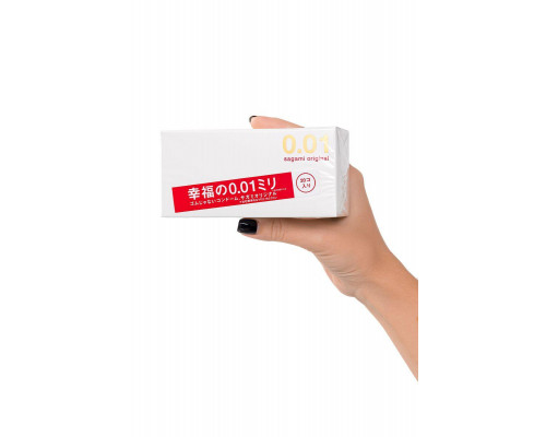 Презервативы Sagami, original 0.01, полиуретан, 17 см, 5,5 см, 20 шт.