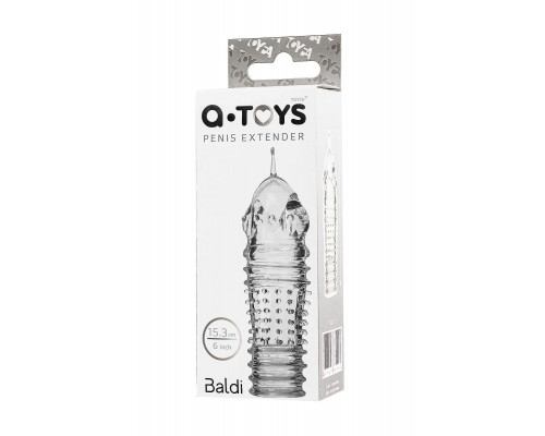 Насадка на пенис A-Toys by TOYFA Baldi, TPR, прозрачный, 15,3 см