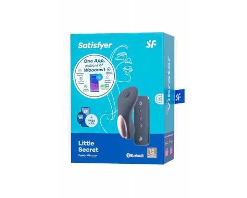 Вибровкладыш в трусики Satisfyer Little Secret Connect App с пультом ДУ, силикон, чёрный, 8,57 см