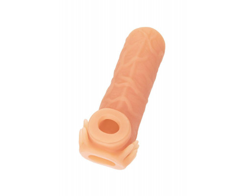 Насадка реалистичная KOKOS NUDE SLEEVE с дополнительной стимуляцией, TPE, телесная, 12 см