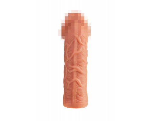 Насадка реалистичная KOKOS PENIS SLEEVE с дополнительной стимуляцией, TPE, телесная, 16.5 см