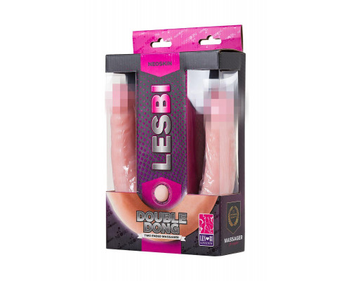 Двусторонний фаллоимитатор LoveToy LESBI TOUCH, телесный, 43 см