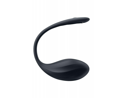 Виброяйцо Satisfyer Ribbed Petal Connect App с пультом ДУ, черное, 7,8 см