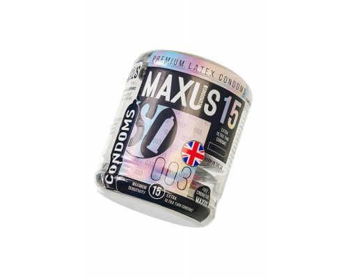 Презервативы Maxus, тонкие, латекс, железный кейс, 18 см, 5,3 см, 15 шт.