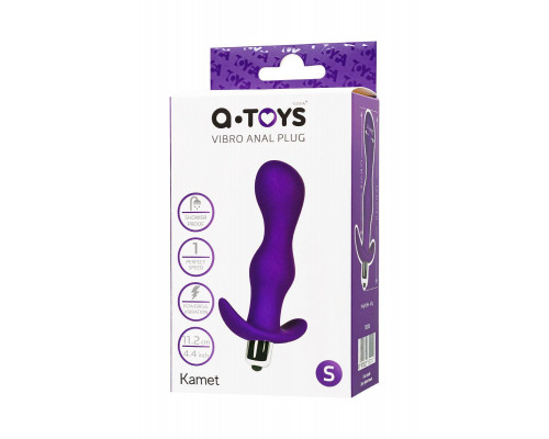 Анальная пробка с вибрацией A-Toys by TOYFA Kamet размера S, силикон, фиолетовый, 11,2 см