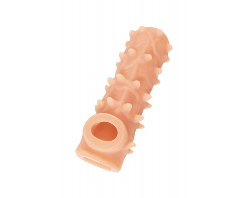 Насадка реалистичная KOKOS NUDE SLEEVE с дополнительной стимуляцией, TPE, телесная, 14 см