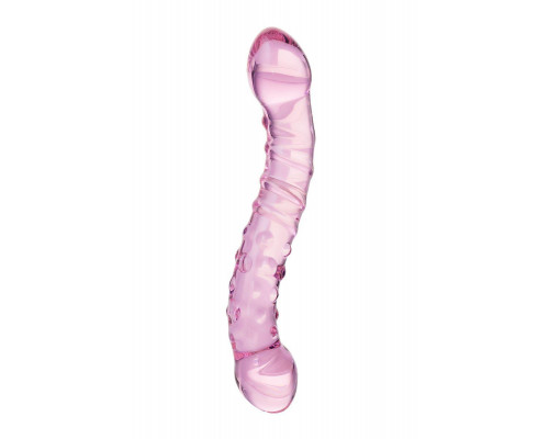 Двусторонний фаллоимитатор Sexus Glass, стекло, розовый, 20,5 см