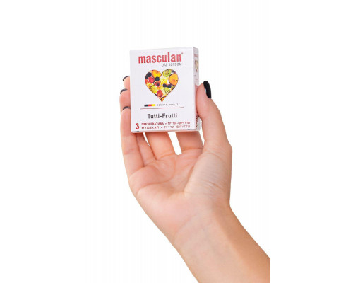 Презервативы Masculan, ultra 1, тутти-фрутти, 19 см, 5,3 см, 3 шт.