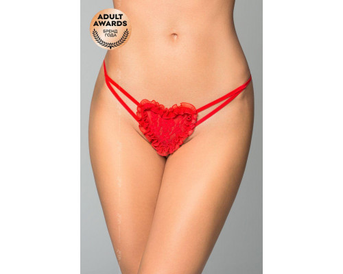 Стринги с сердечком SoftLine Collection, красный, S/L
