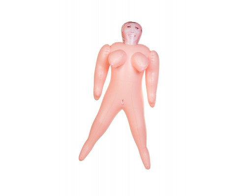 Кукла надувная Dolls-X by TOYFA Isabella, толстушка, с двумя отверстиями, блондинка, 160 см