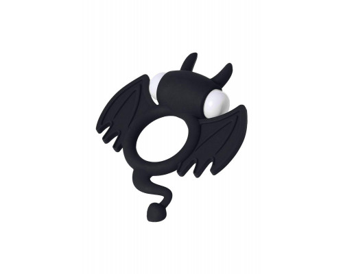 Эрекционное кольцо на пенис JOS COCKY DEVIL, силикон, черный, 8,5 см