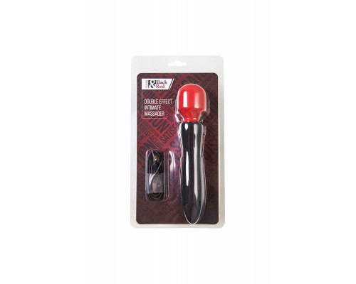 Двусторонний вибромассажер Black&Red by TOYFA, силикон, черный, 21 см