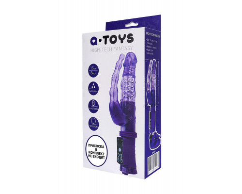 Анально-вагинальный вибратор A-Toys by TOYFA High-Tech fantasy, TPR, фиолетовый, 22 см