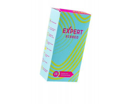 Презервативы EXPERT Ribbed, ребристые, 15шт