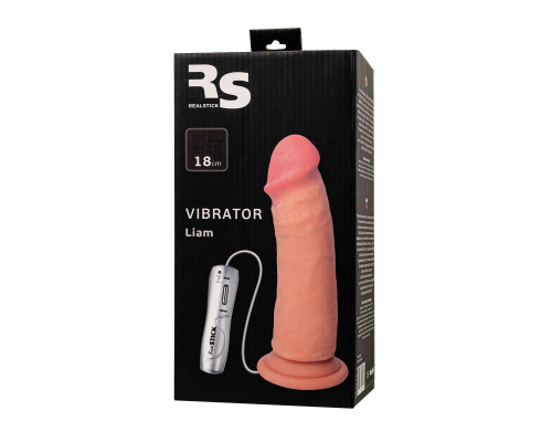 Реалистичный вибратор RealStick Elite Vibro Liam, TPR, телесный, 7 режимов вибрации, 18 см