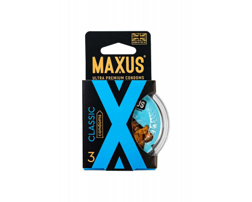 Презервативы Maxus Classic, классические, латекс, пластиковы кейс, 3 шт.