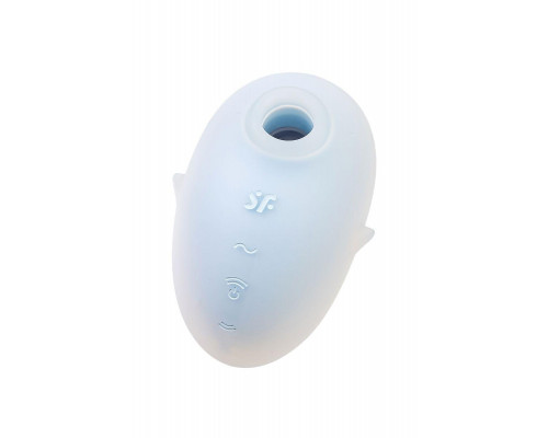 Вакуум-волновой стимулятор клитора с вибрацией Satisfyer Cutie Ghost, силикон, голубой, 9,1 см