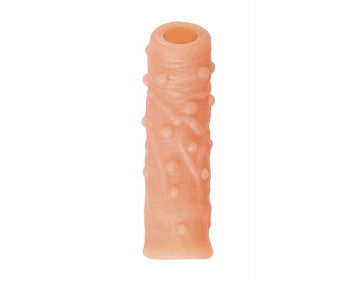 Насадка реалистичная KOKOS NUDE SLEEVE с дополнительной стимуляцией, TPE, телесная, 12 см