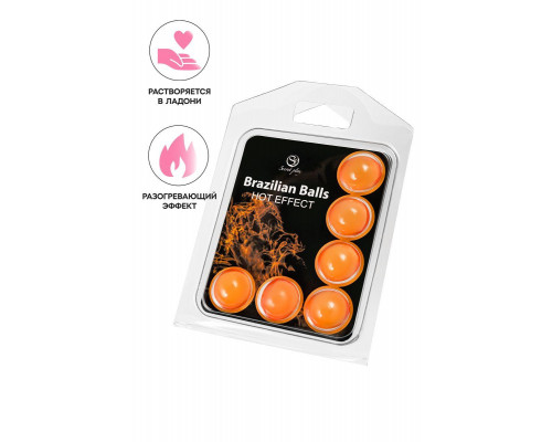 Массажное масло SECRET PLAY BRAZILIAN BALLS, с разогревающим эффектом, 6 х 4 гр