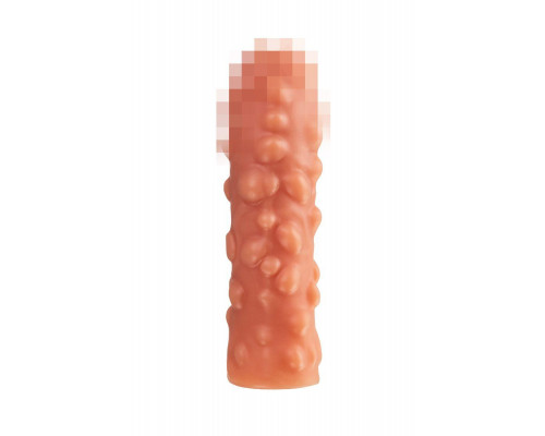 Насадка реалистичная KOKOS PENIS SLEEVE с дополнительной стимуляцией, TPE, телесная, 16.5 см