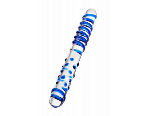 Двусторонний фаллоимитатор Sexus Glass, стекло, прозрачный, 22 см