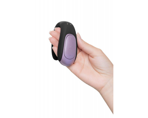 Стимулятор для пар Satisfyer Double Fun Connect App, с пультом ДУ, силикон, черный, 9 см