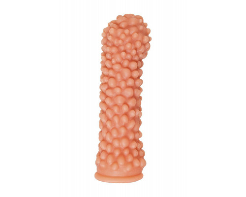 Насадка реалистичная KOKOS PENIS SLEEVE с дополнительной стимуляцией, TPE, телесная, 16.5 см