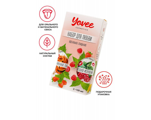Набор гелей-смазок Yovee для любви (721009+721013), вкусовые (малина/мята+карамель), 2х100 мл