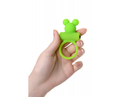 Виброкольцо на пенис A-Toys by TOYFA Chio, силикон, зеленое, 8,1 см, Ø 3,1 см