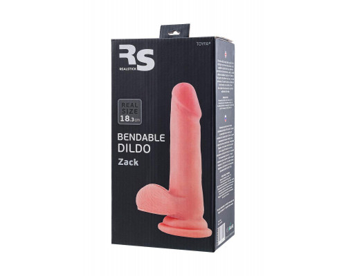 Фаллоимитатор на присоске RealStick Elite Zack, TPR, телесный, 18 см