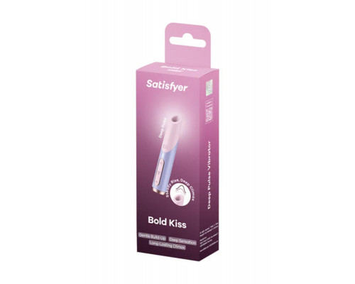 Мини-вибратор с 3D пульсацией Satisfyer Bold Kiss с USB-C зарядкой, силикон, ABS, розовый, 12,5 см