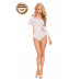 Боди с открытыми плечами и рукавами SoftLine Collection Rosa, белый, M/L