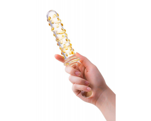 Двусторонний фаллоимитатор Sexus Glass, стекло, прозрачный, 25 см