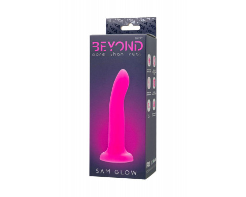 Фаллоимитатор, светящийся в темноте, Beyond by Toyfa Sam Glow, силикон, розовый, 17 см