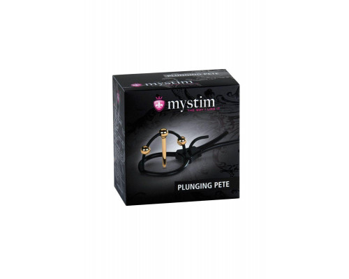 Электросбруя Mystim Plunging Pete, силикон, черный, 14 см