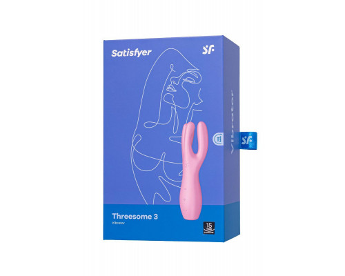 Вибростимулятор Satisfyer Threesome 3, силикон, розовый, 14 см