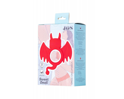 Эрекционное кольцо на пенис JOS SWEET DEVIL, силикон, красный, 8,5 см