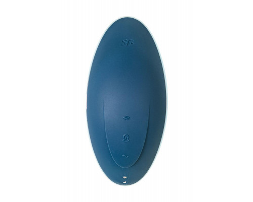 Вакуум-волновой стимулятор клитора с вибрацией Satisfyer Vulva Lover 1, силикон, синий, 11,9 см