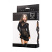 Комплект Glossy Sheril платье сетка, лиф и трусики из материала Wetlook, черный, M