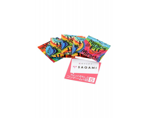 Презервативы Sagami, miracle fit, латекс, 18,5 см, 5,2 см, 5 шт.