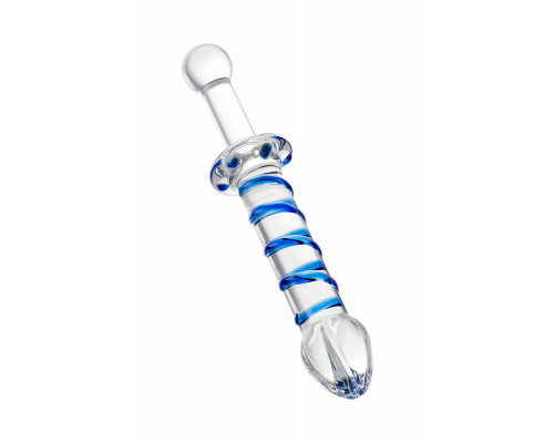 Двусторонний фаллоимитатор Sexus Glass, стекло, прозрачный, 22,5 см