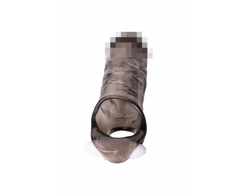Насадка на пенис с вибрацией XLover by TOYFA, TPE, черный прозрачный, 15,5 см