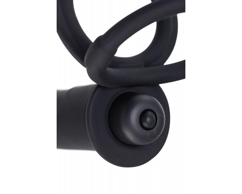 Насадка на пенис для двойного проникновения Black&Red by TOYFA, силикон, чёрный, 19 см