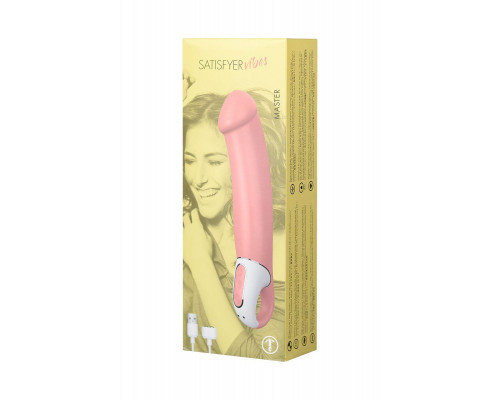 Нереалистичный вибратор Satisfyer Master, силикон, бежевый, 23,5 см.