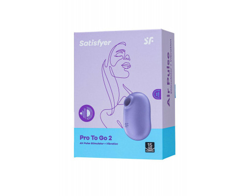 Вакуумный стимулятор клитора с вибрацией Satisfyer Pro To Go 2, фиолетовый, 8,5 см