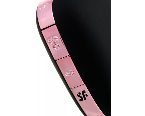Вакуум-волновой стимулятор с вибрацией Satisfyer Love Triangle Connect App, силикон, черный, 8,8см