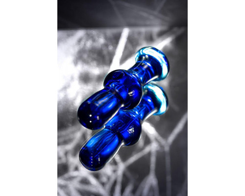 Анальная втулка Sexus Glass, стекло, синяя, 13,5 см, Ø 4,5 см