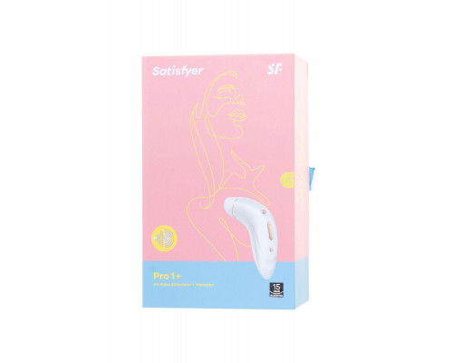 Стимулятор клитора Satisfyer Pro Plus Vibration, силикон+ABS пластик, белый, 19 см.